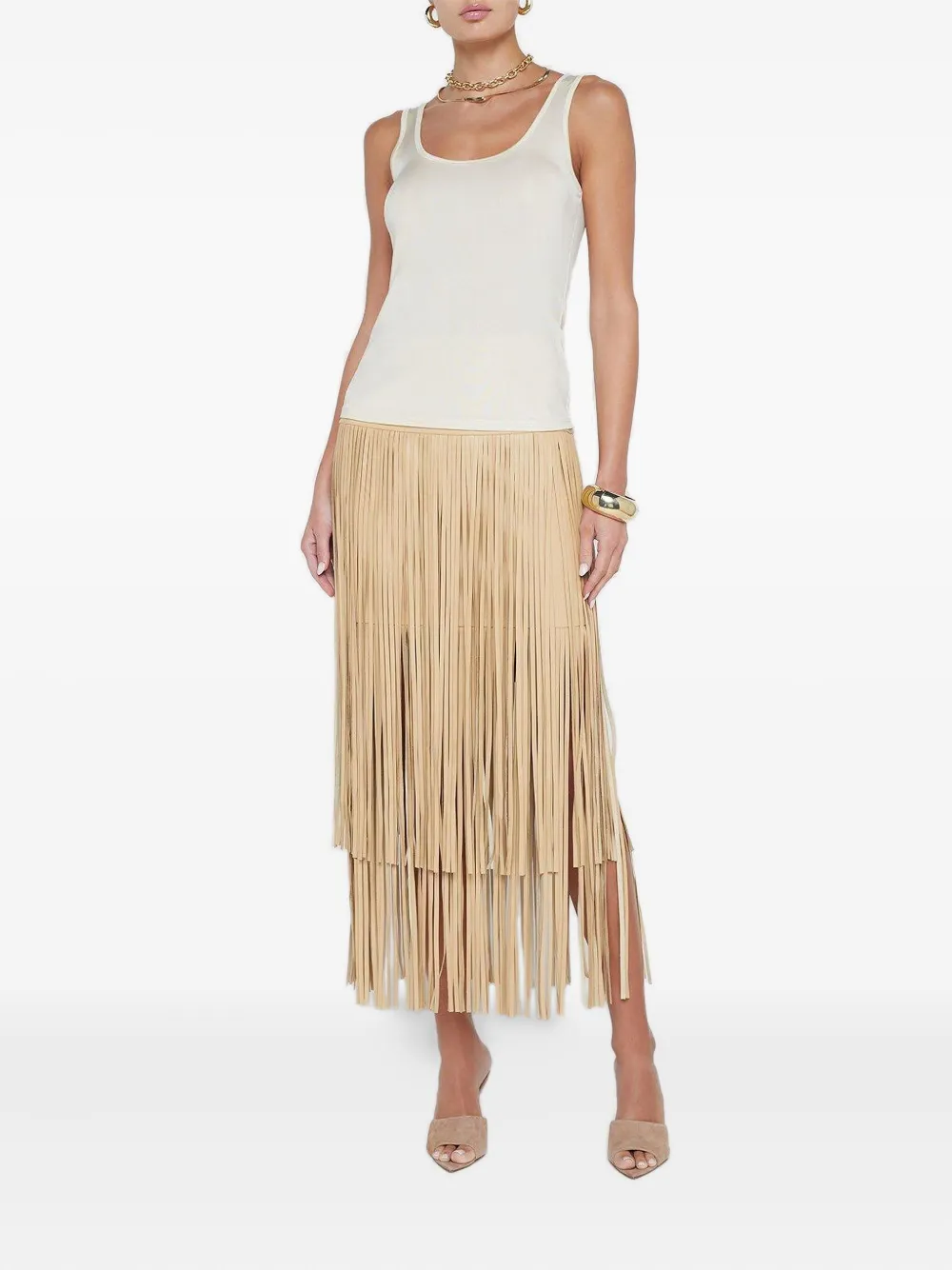 L Agence Chrissy Scoop-neck Tank Top In Neutral