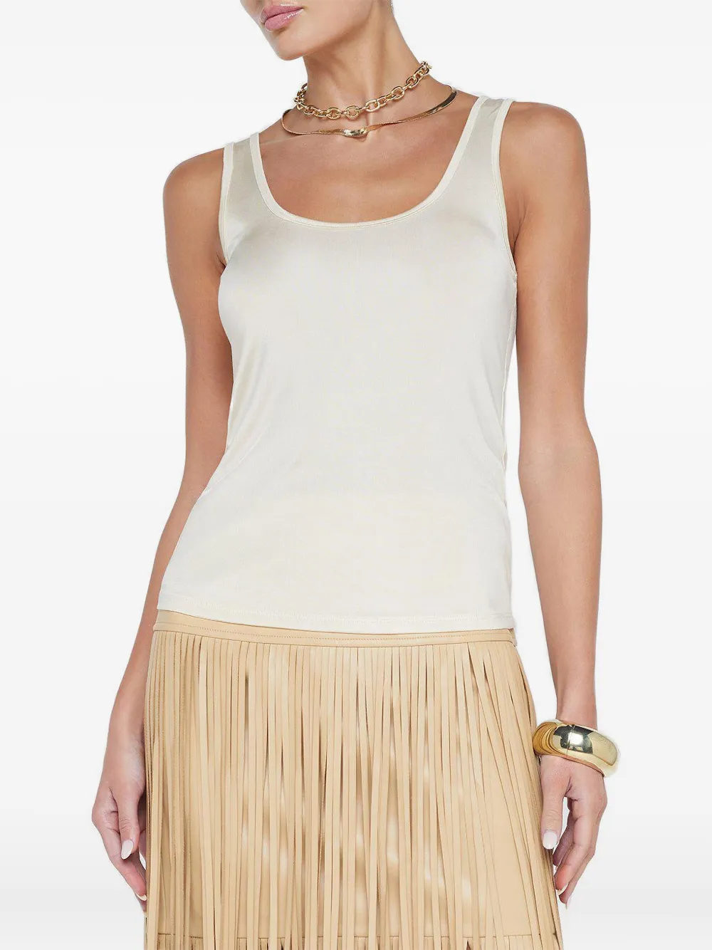 L Agence Chrissy Scoop-neck Tank Top In Neutral