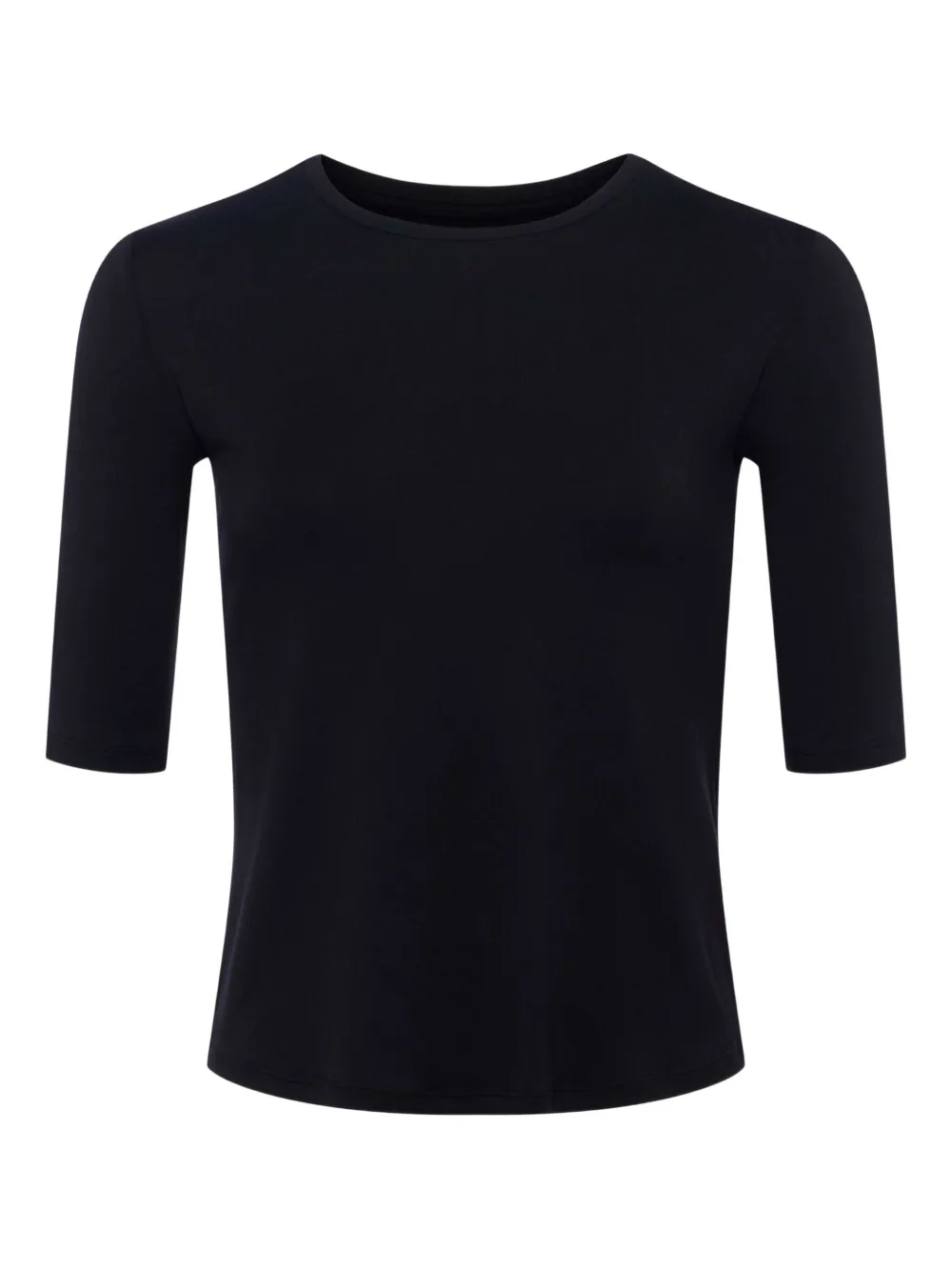 L Agence Saundra Crewneck Half-sleeve Top In Black