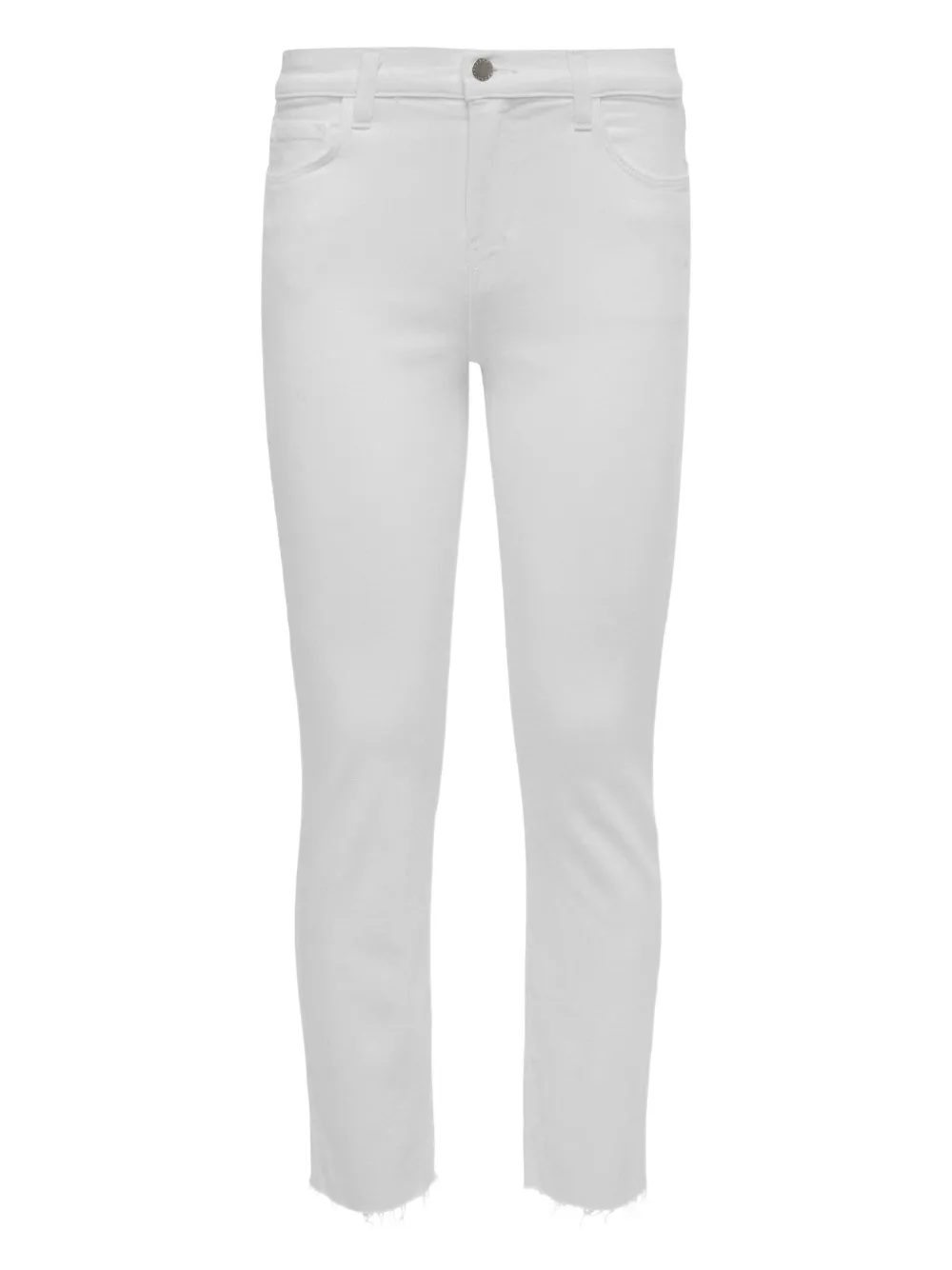 L Agence Frayed-hem Jeans In White