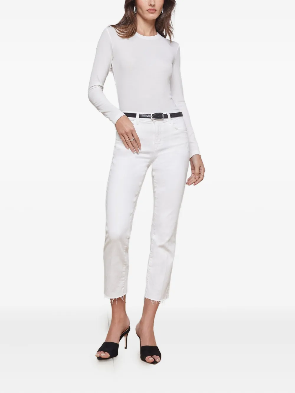 L'Agence frayed-hem jeans - Wit