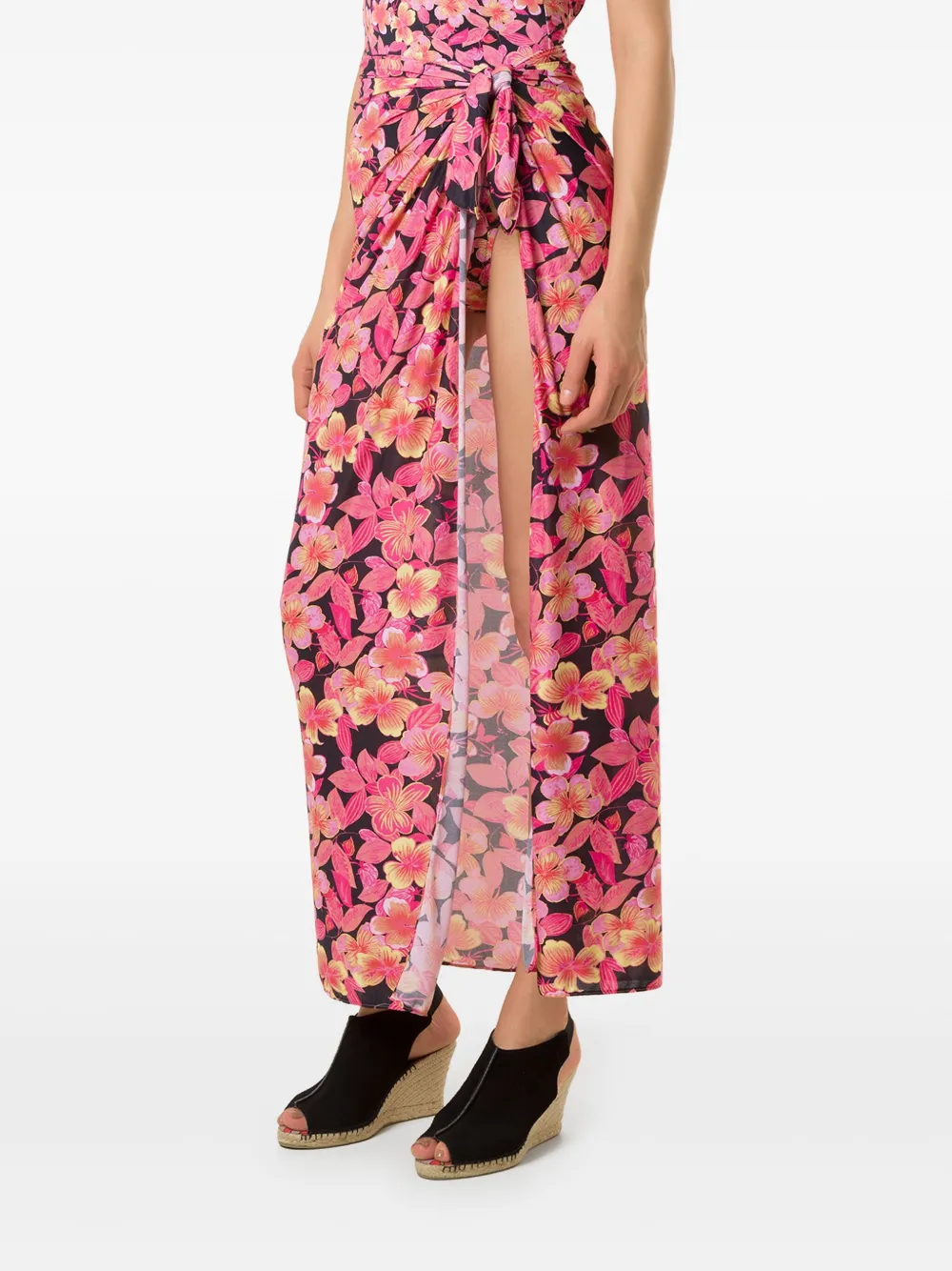 Amir Slama Pareo met bloemenprint Roze