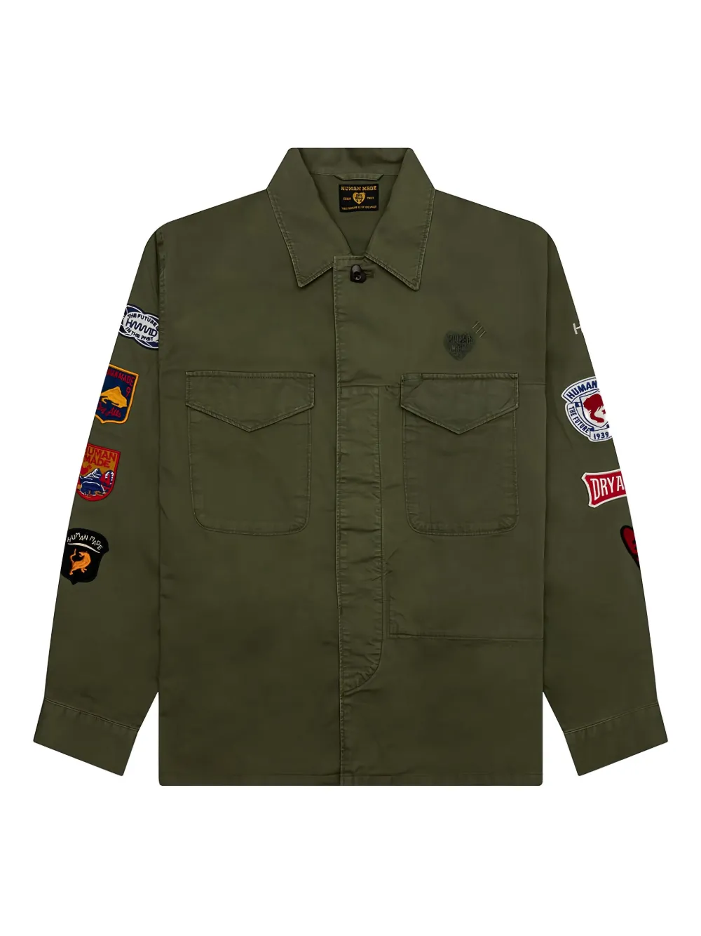 Human Made Shirtjack met opgestikte zak Groen