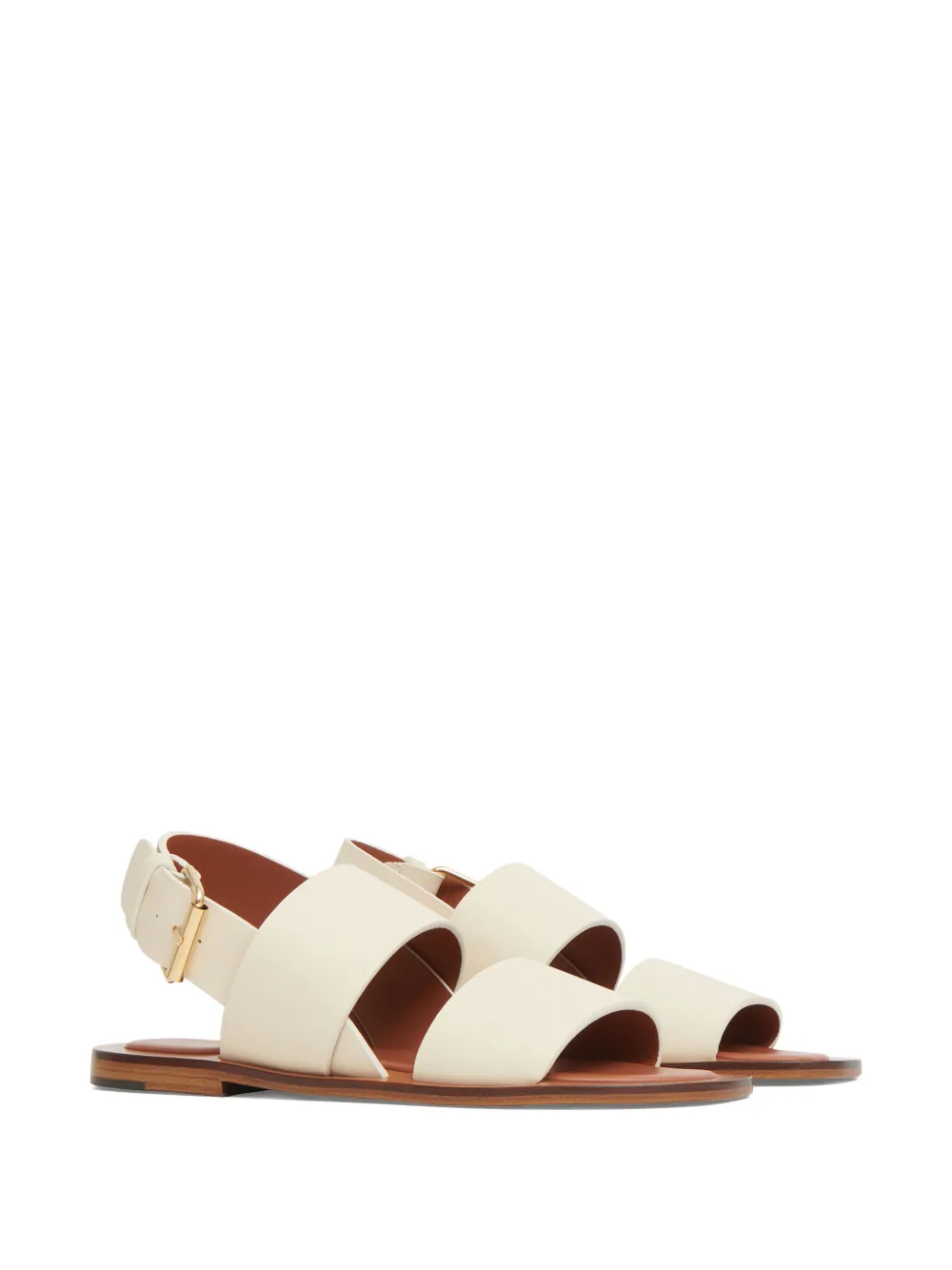 Mansur Gavriel leather flat sandals White