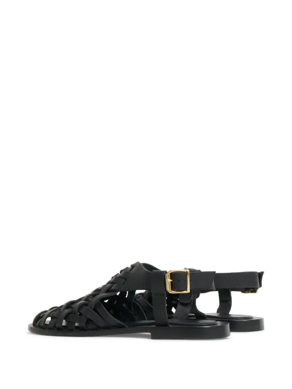 Mansur Gavriel Woven Sandals | Black | FARFETCH