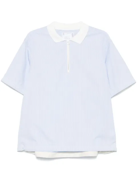 sacai playera tipo polo con rayas estampadas