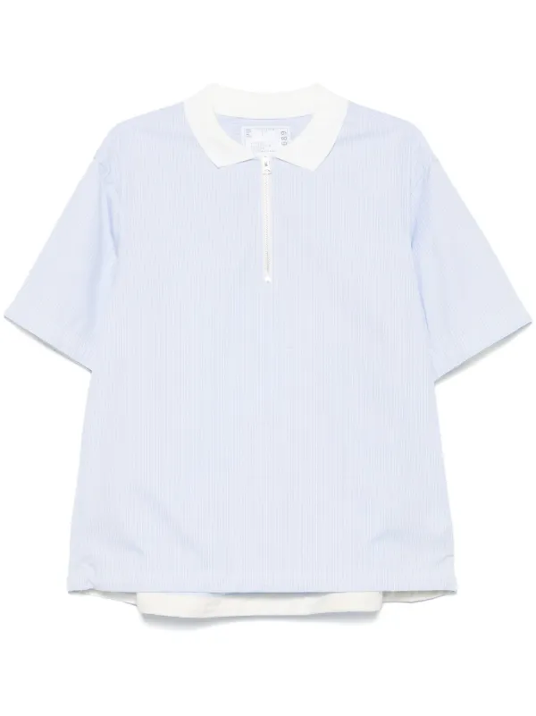 Sacai ストライプ ポロシャツ | ブルー | FARFETCH JP