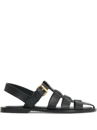 Mansur Gavriel Fisherman Sandals | Black | FARFETCH