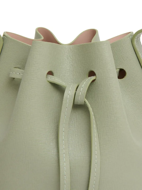 Mansur Gavriel Mini Leather Bucket Bag | Green | FARFETCH
