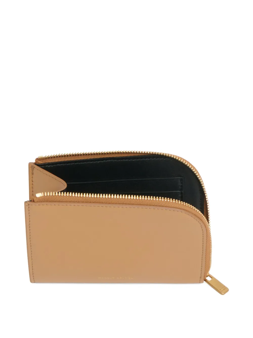 Mansur Gavriel Compacte portemonnee met logo en rits Bruin