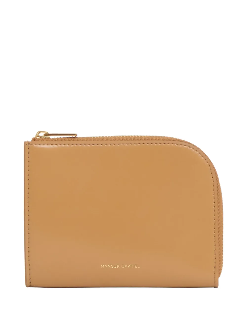 Mansur Gavriel Compacte portemonnee met logo en rits Bruin