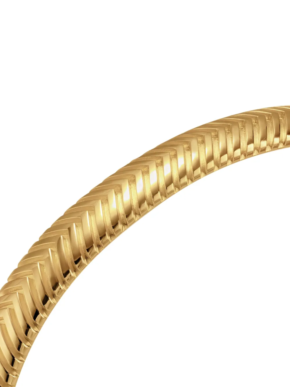 David Yurman 18kt Yellow Gold Chevron Cuff Bracelet (8mm) In Gold