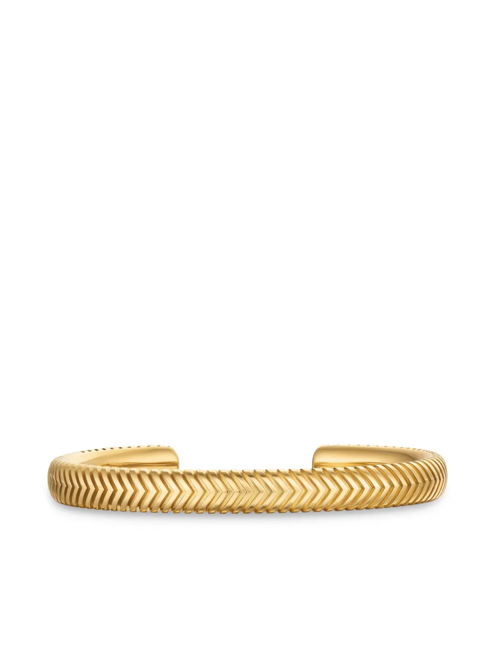 David Yurman 18kt Yellow Gold Chevron Cuff Bracelet (8mm) In Gold