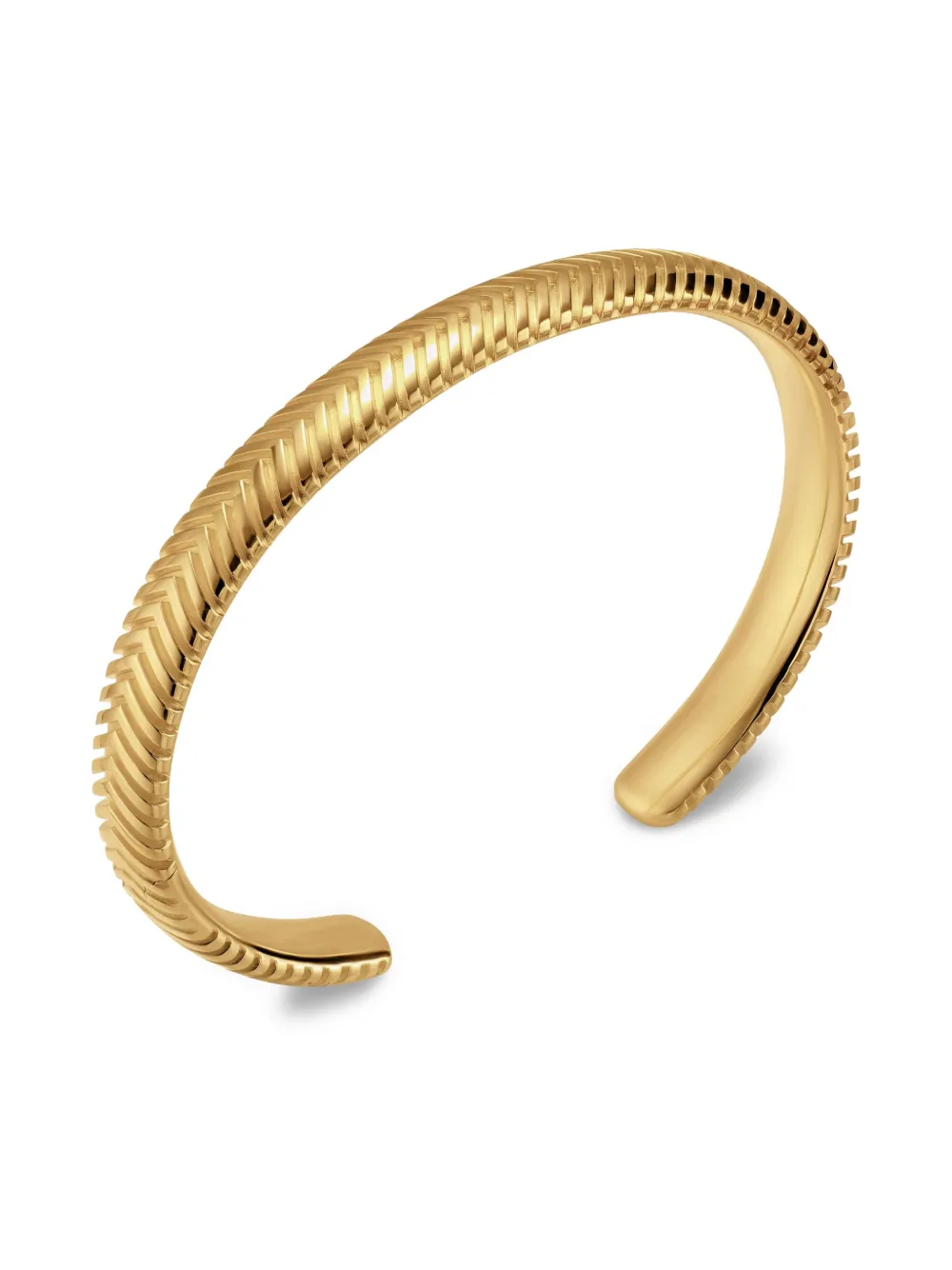David Yurman 18kt Yellow Gold Chevron Cuff Bracelet (8mm) In Gold