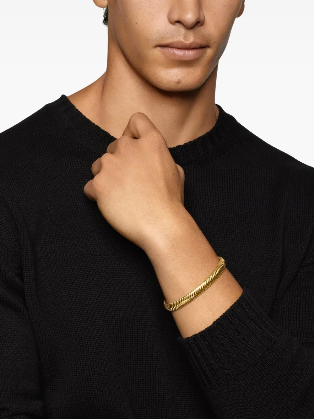 David Yurman 18kt yellow gold Chevron cuff bracelet (8mm) | Image 2