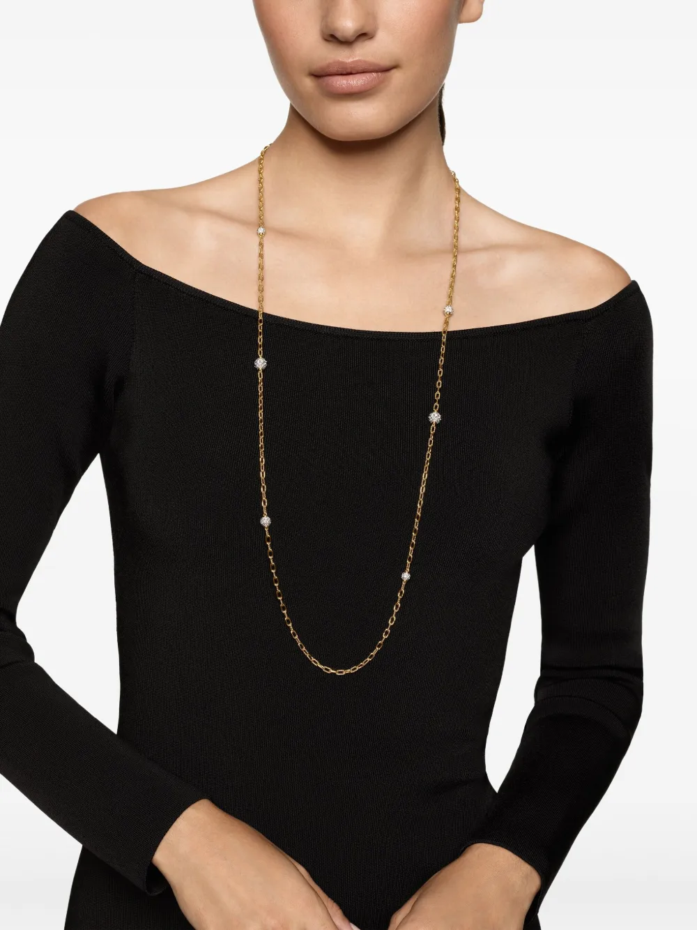 David Yurman 18kt yellow gold DY Madison beaded diamond necklace (3mm) | Image 2