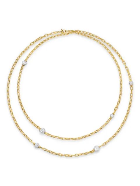 David Yurman 18kt yellow gold DY Madison beaded diamond necklace (3mm)