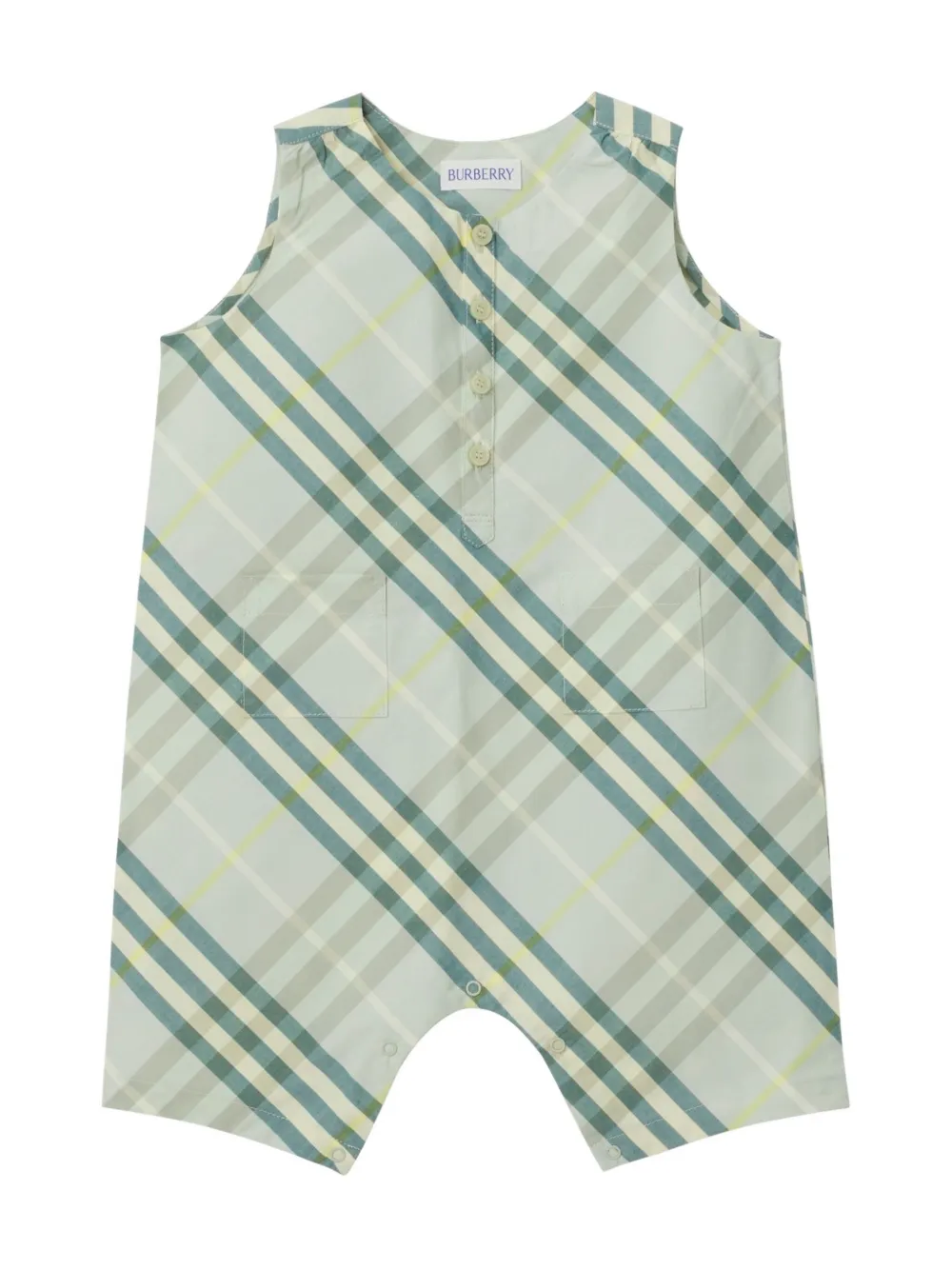 Burberry Kids Geruit romper Groen
