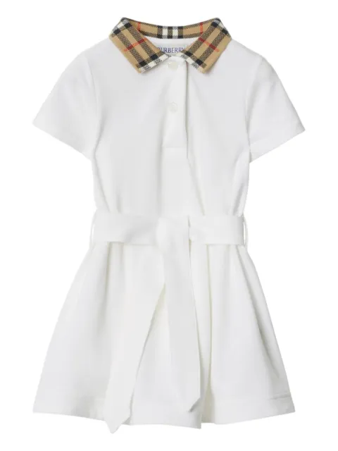 Burberry Kids قميص بولو طويل قطن