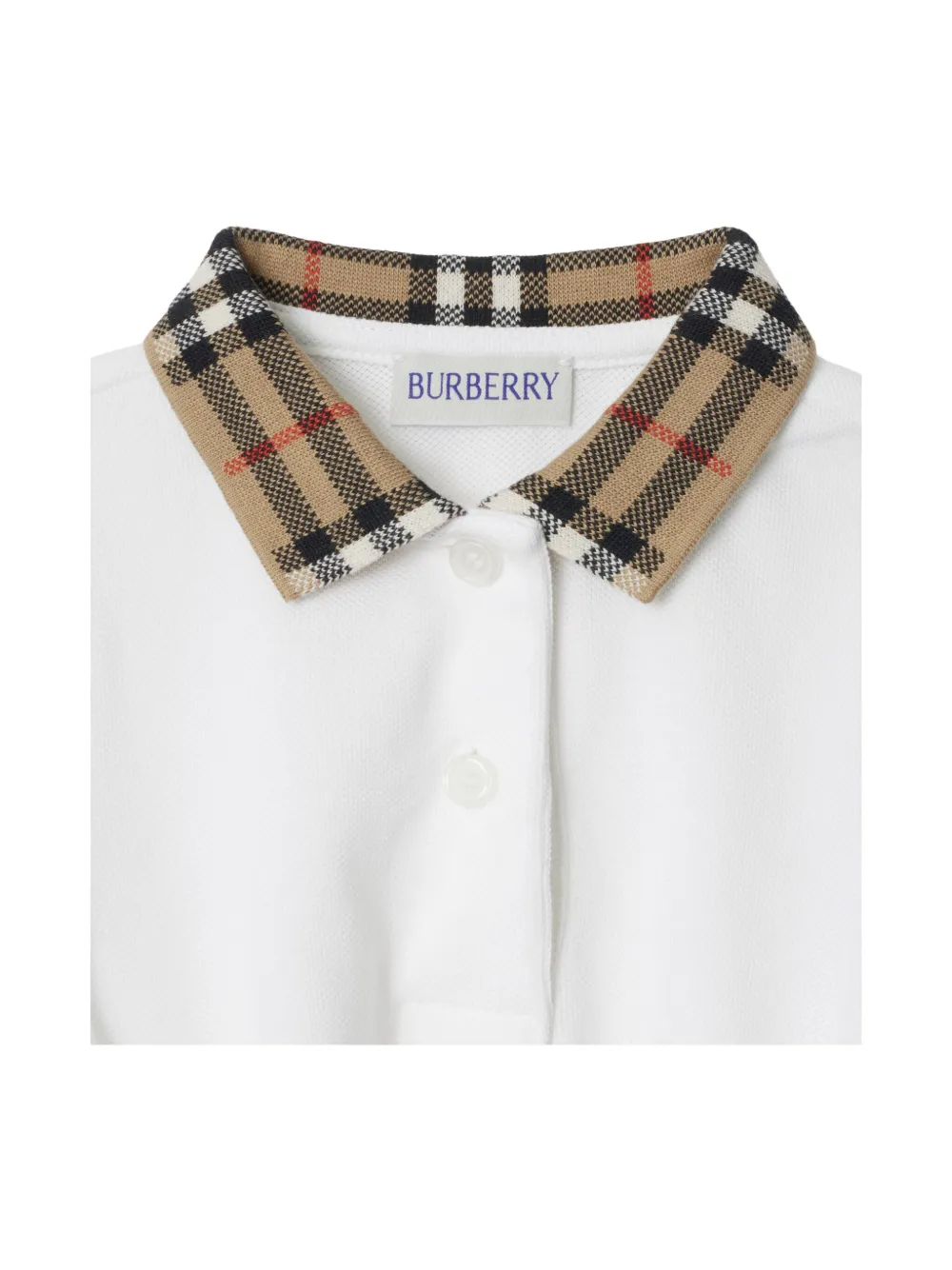 Burberry Cotton Polo Shirt Dress In White