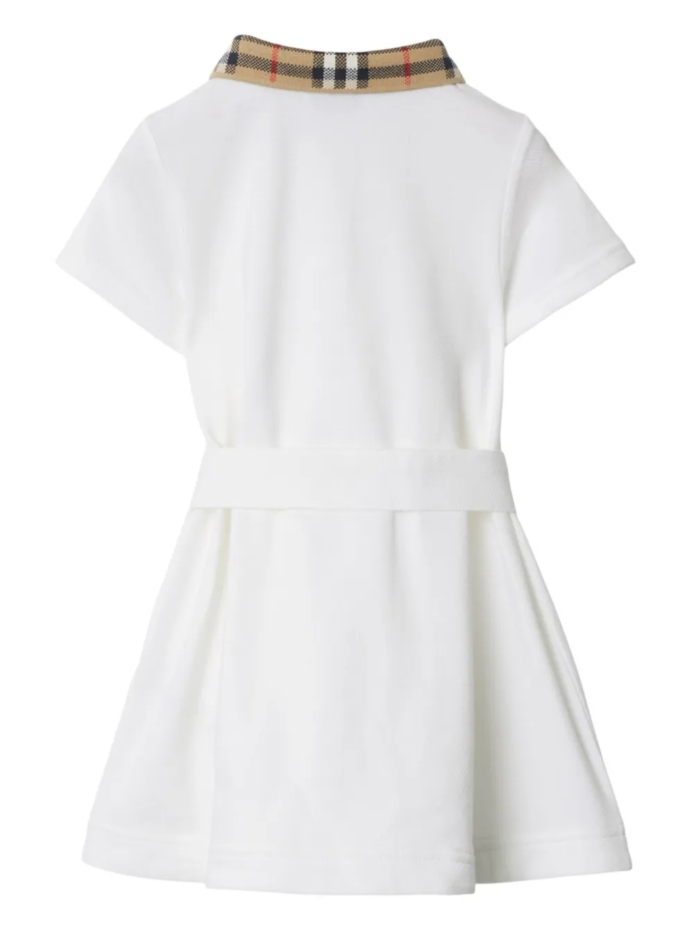 Burberry Kids Katoenen poloshirtjurk - Wit