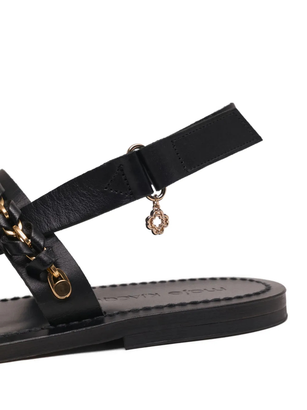 Maje chain-link detail sandals Black