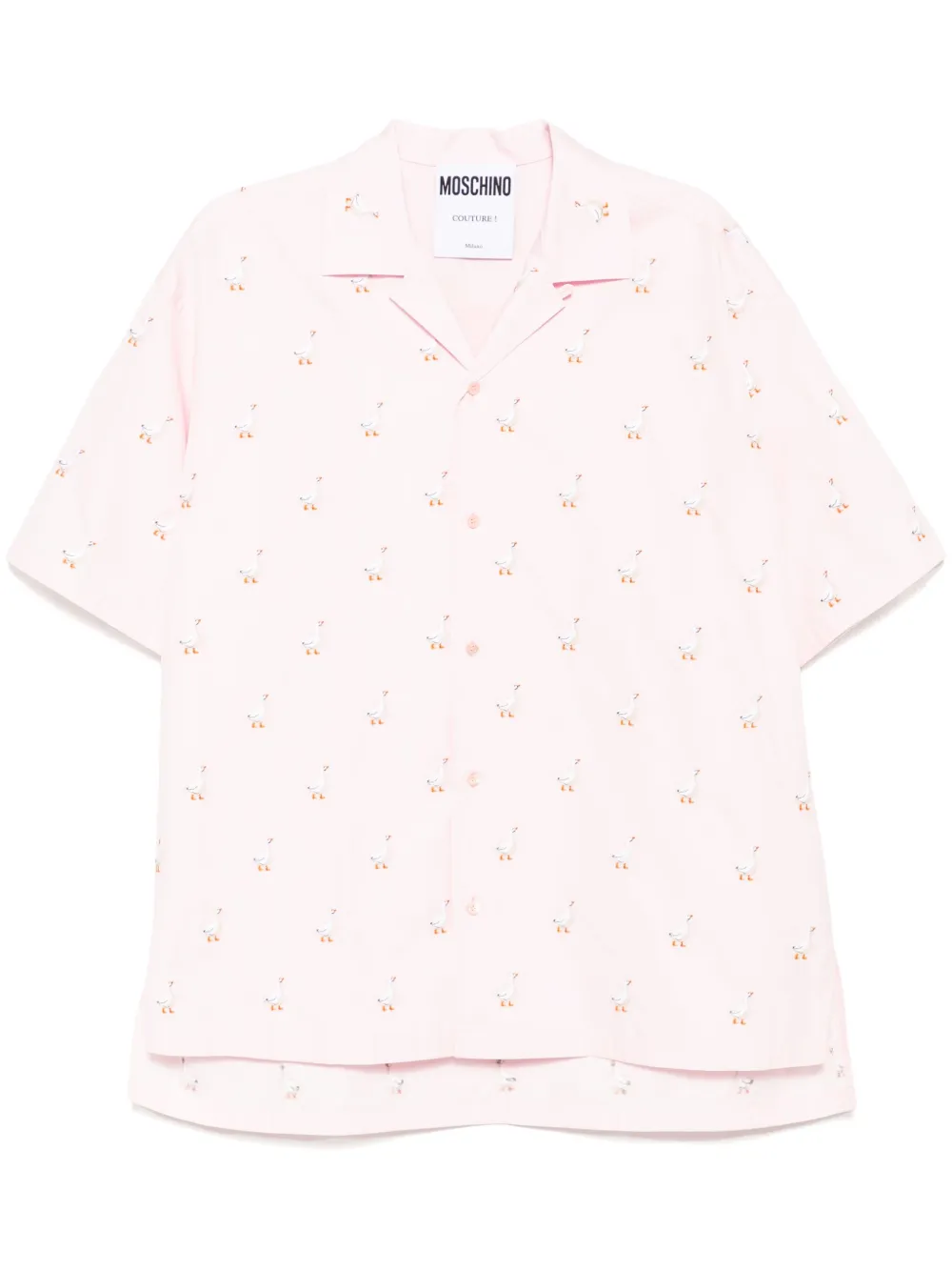 Moschino Blouse met geborduurd logo Roze