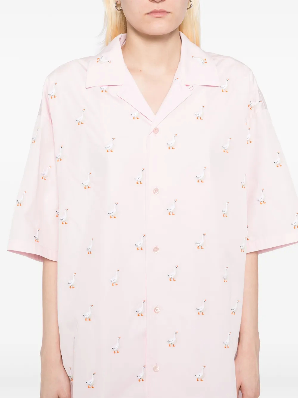 Moschino Blouse met geborduurd logo Roze