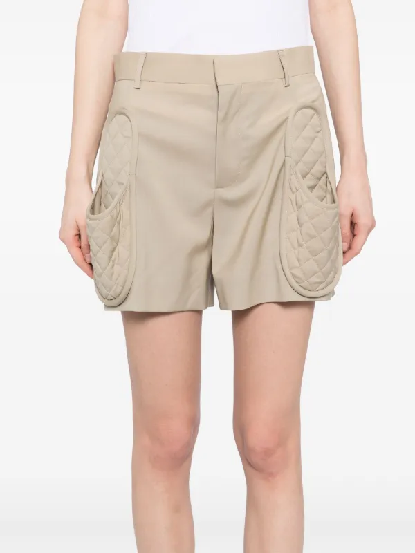Moschino Wool quilted-pocket Shorts | Neutrals | FARFETCH GR