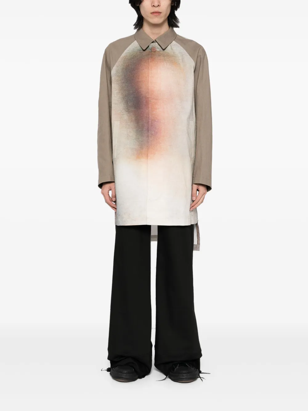 Undercover graphic-print coat - Beige