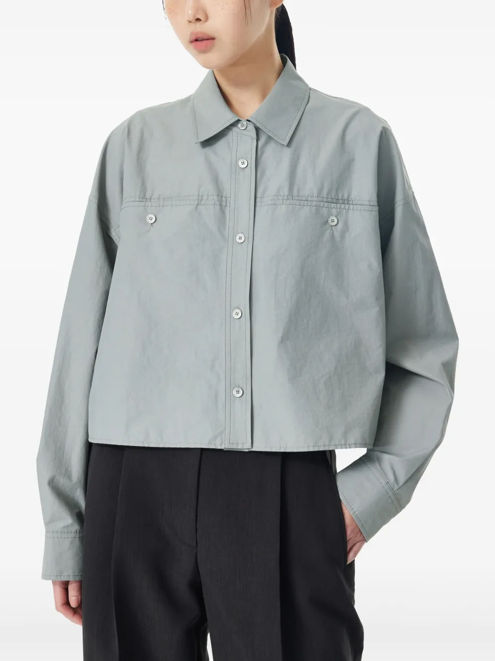 STUDIO TOMBOY Cropped blouse - Grijs