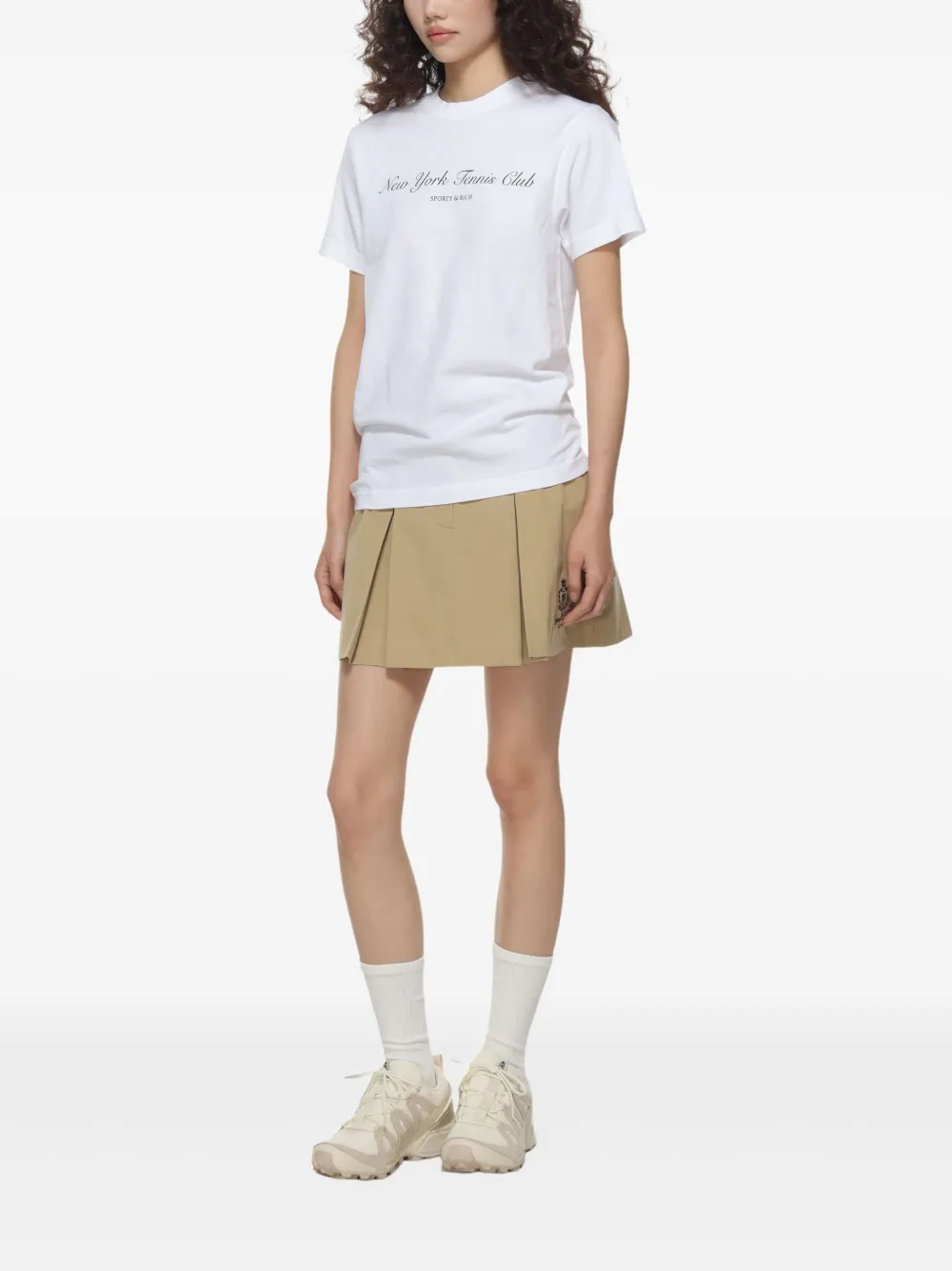 Sporty & Rich Letter T-shirt Wit