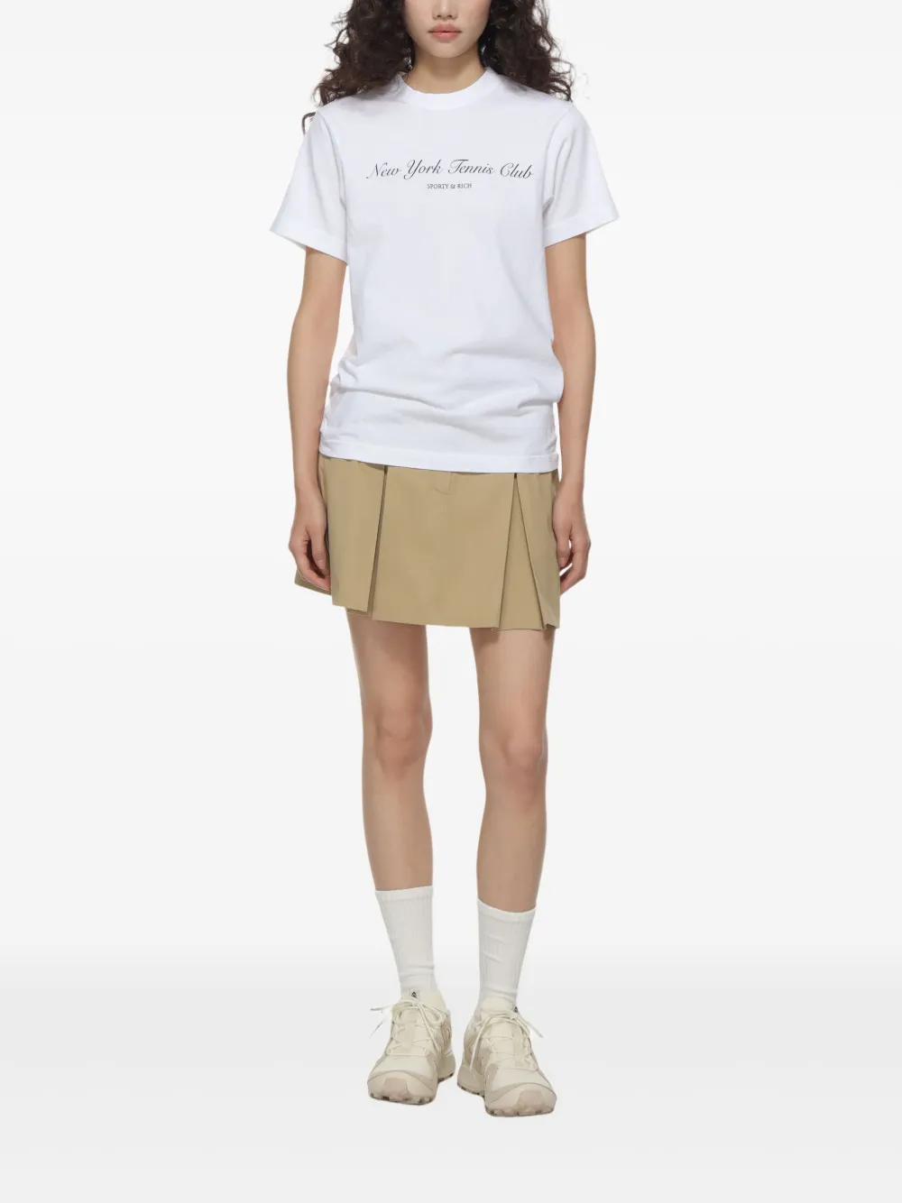Sporty & Rich Letter T-shirt Wit