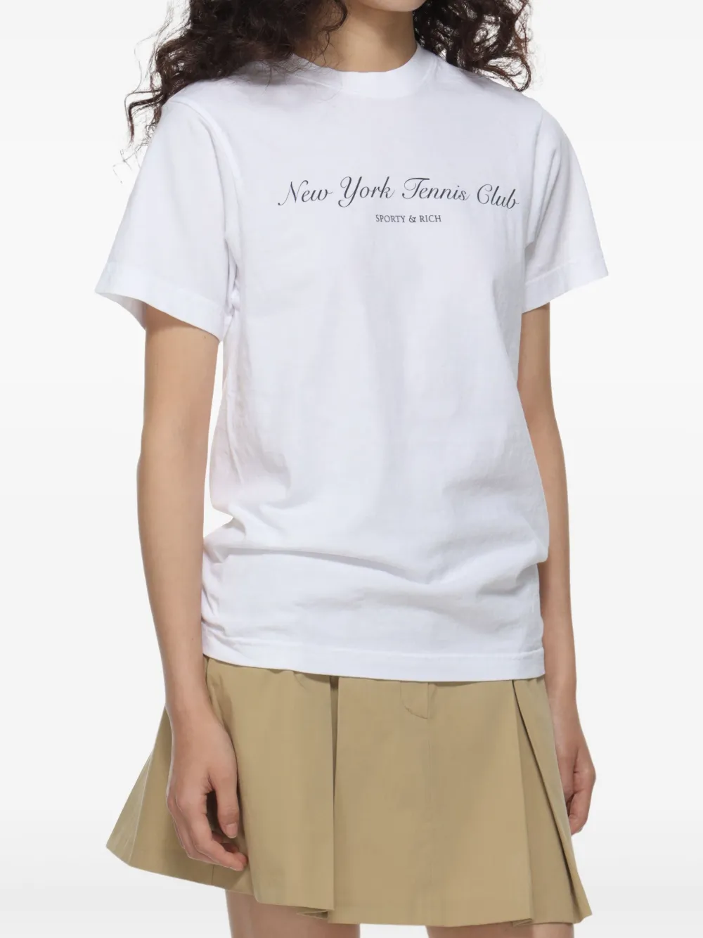 Sporty & Rich Letter T-shirt Wit