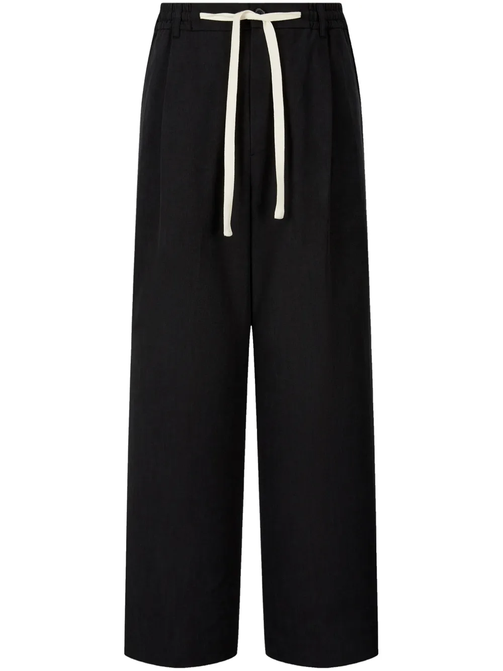 pleat-detail straight-leg trousers