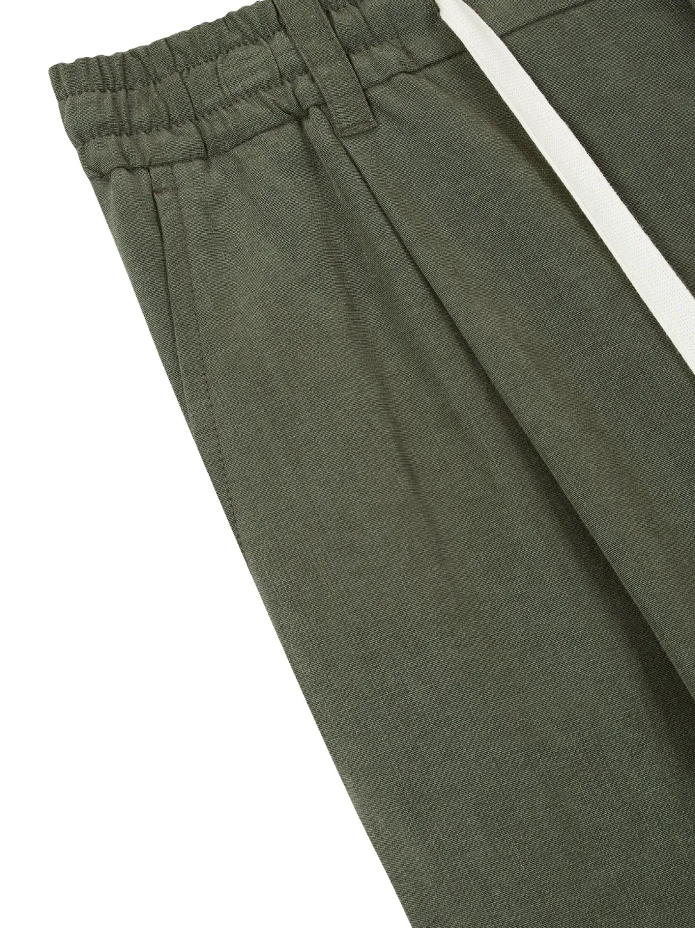 STUDIO TOMBOY Broek met gesmockt detail Groen