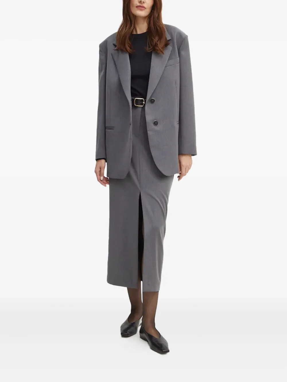 Simona Corsellini Buttoned Jacket In Gray