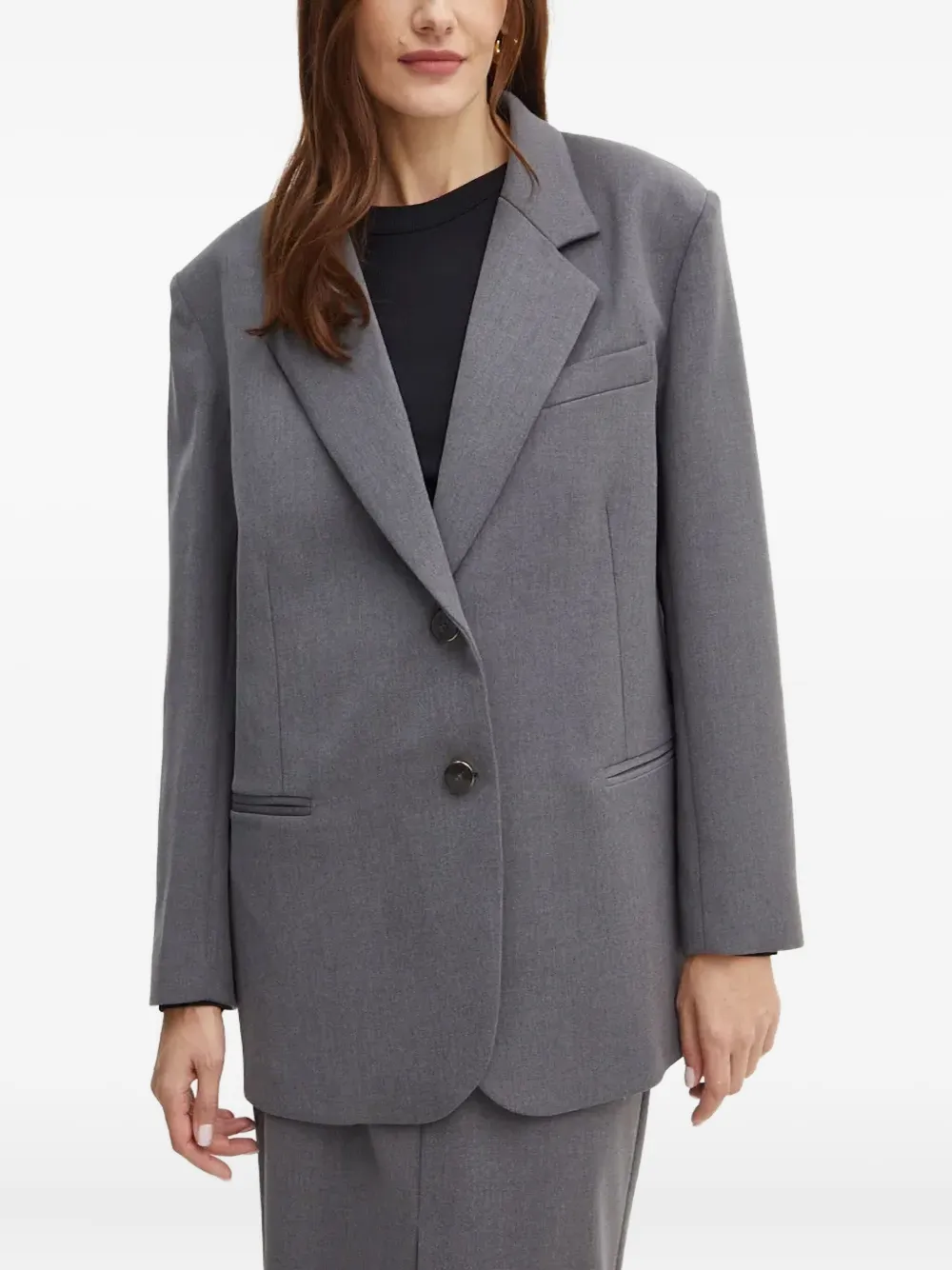 Simona Corsellini Buttoned Jacket In Gray