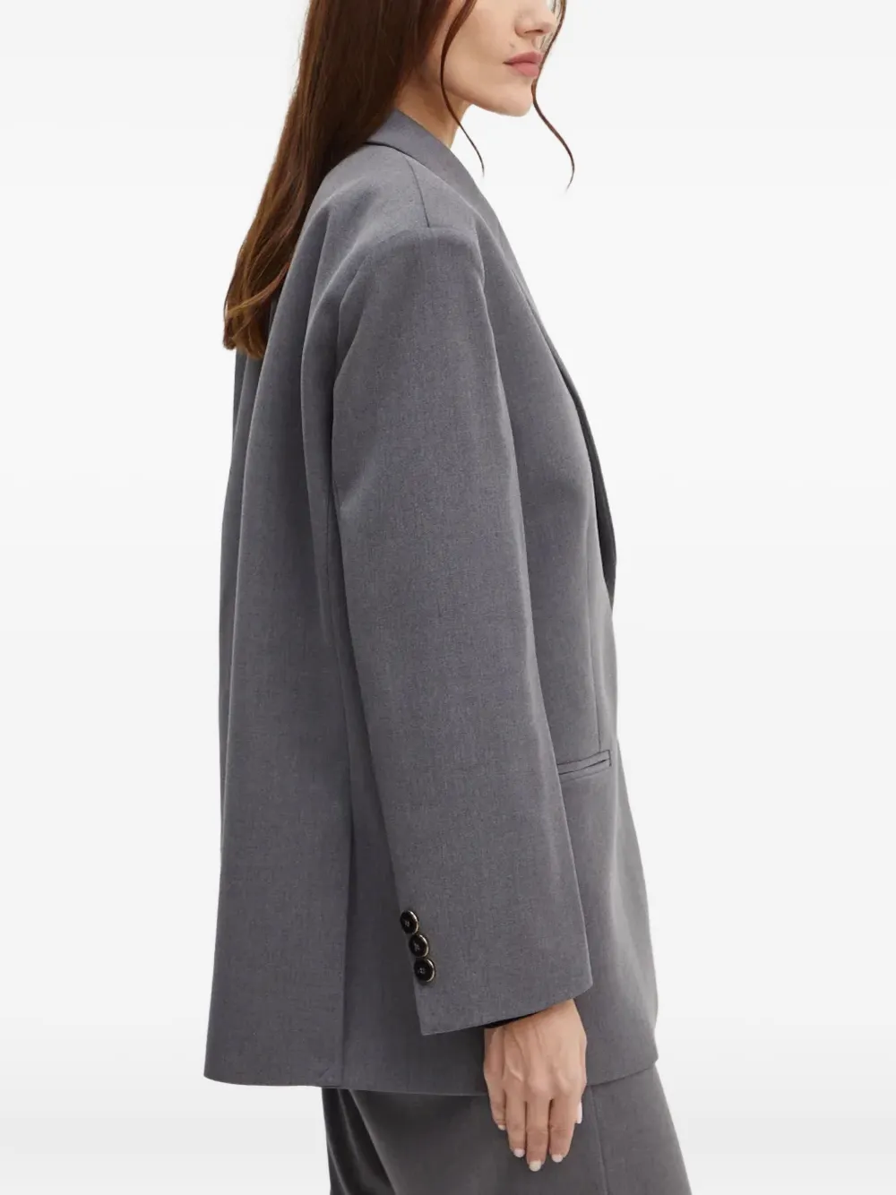 Simona Corsellini Buttoned Jacket In Gray