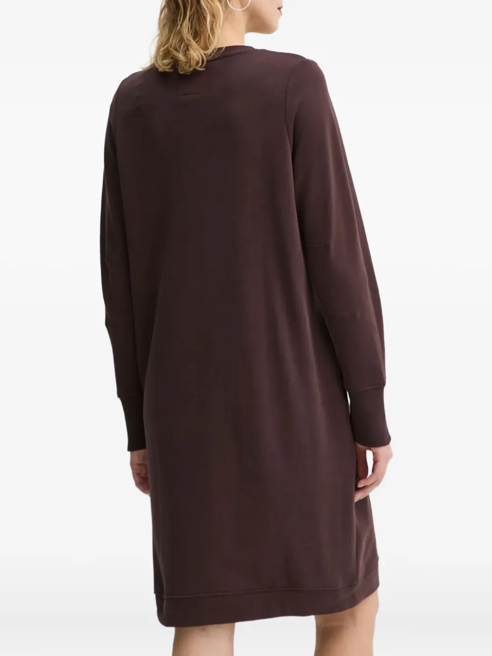 G-star Raw Flock-print Logo Slit Midi Dress In Brown