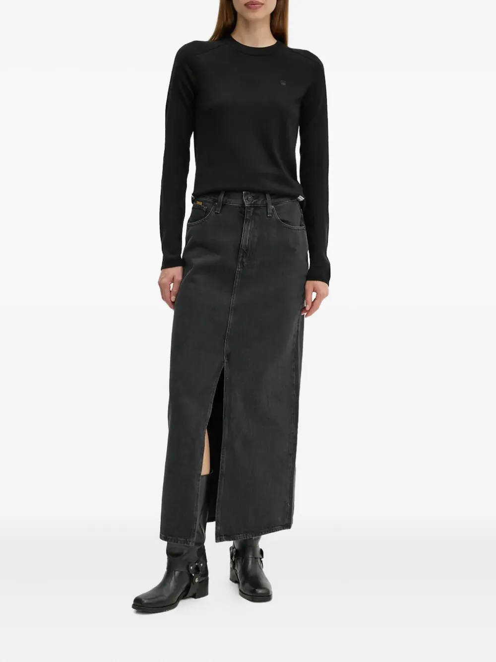 G-Star RAW front-split denim skirt - Zwart
