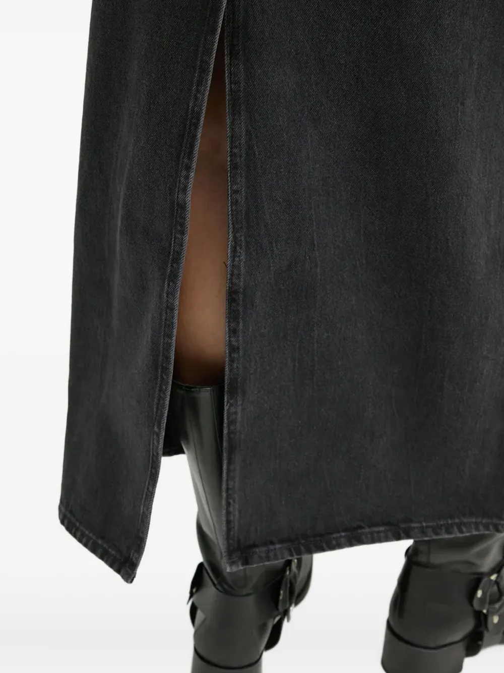 G-star Raw Front-split Denim Skirt In Black