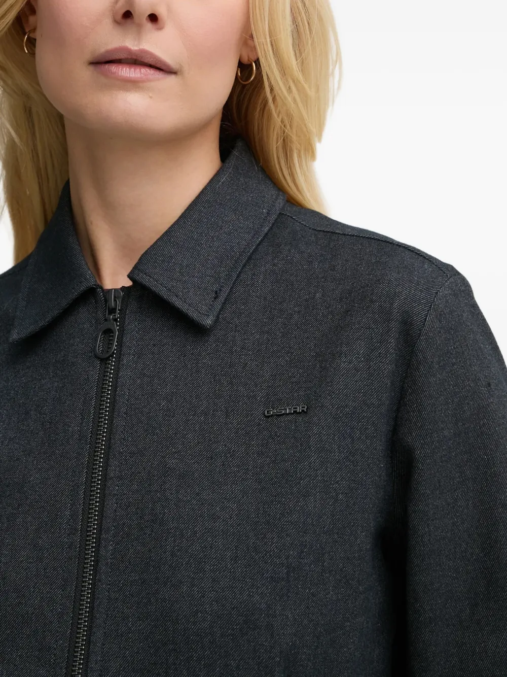G-Star RAW Jack met logoplakkaat en kraag Blauw