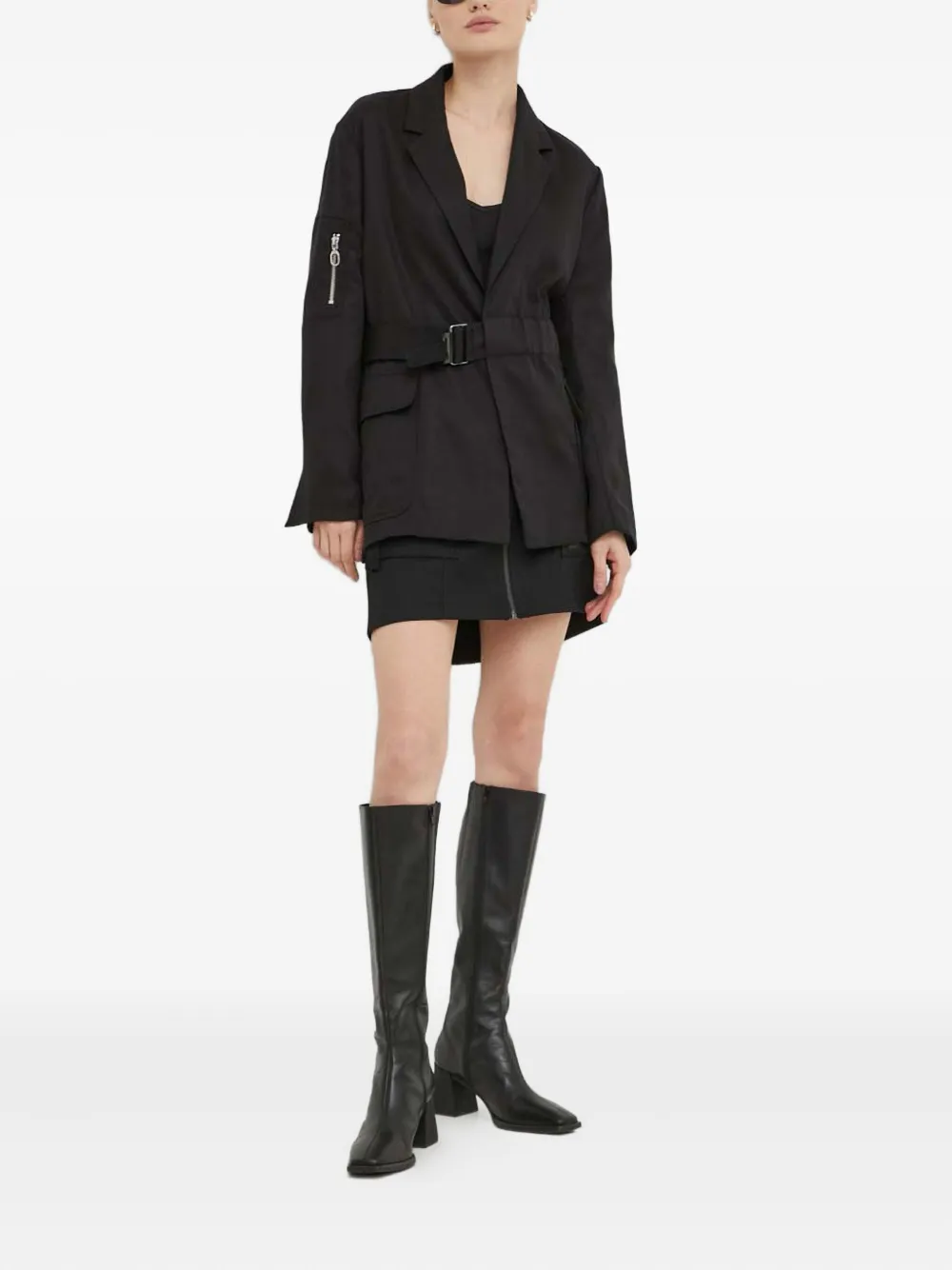 G-Star RAW belted zip-up skirt - Zwart