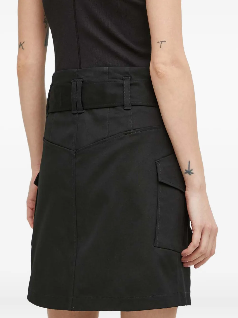 G-star Raw Belted Zip-up Skirt In Black