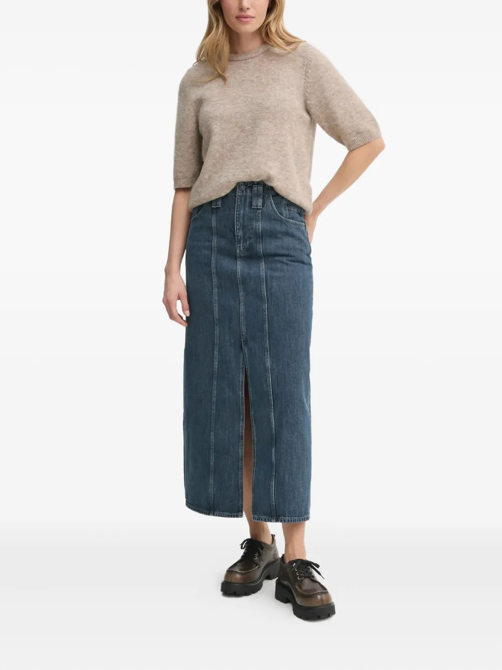 G-Star RAW front-slit midi skirt - Blauw