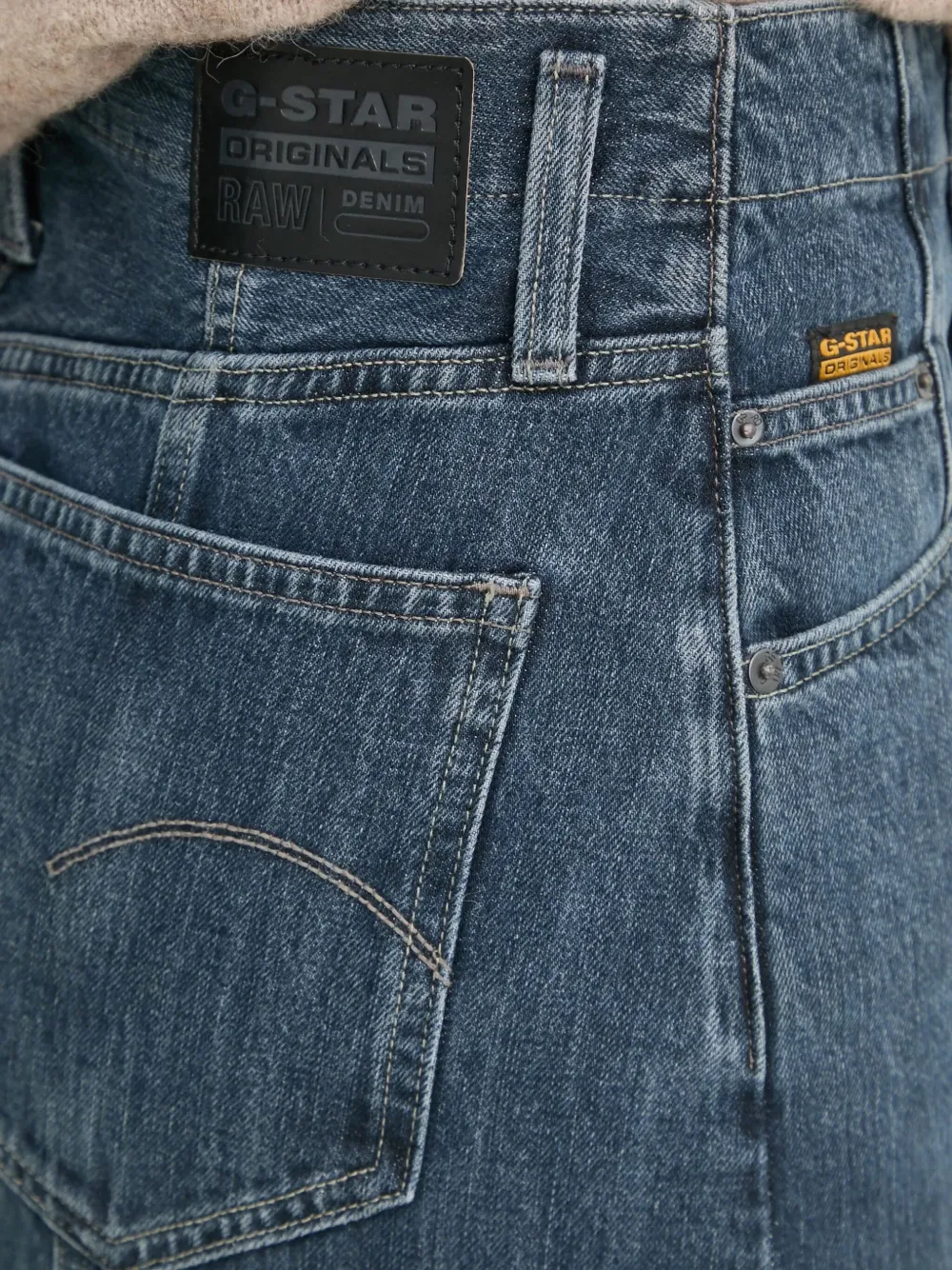 G-Star RAW Midi-rok met split Blauw