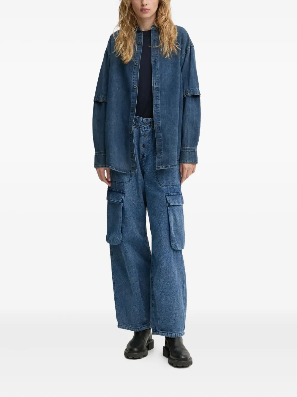 G-star Raw Cargo-pocket Trousers In Blue