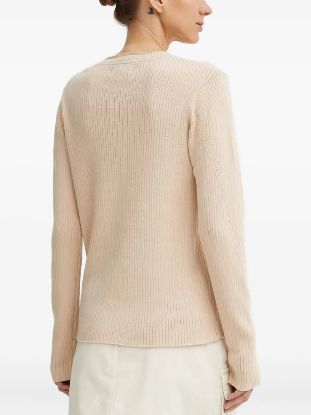 G-star Raw Ribbed Side-split Sweater In Neutral