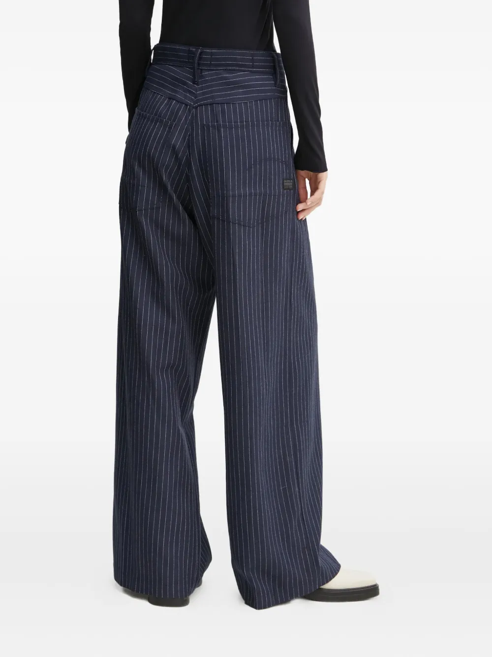 G-star Raw Striped Tie Trousers In Blue